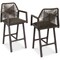 Best Choice Products Set of 2 Indoor/Outdoor Aluminum, Woven Rope Swivel Barstools w/ Armrests